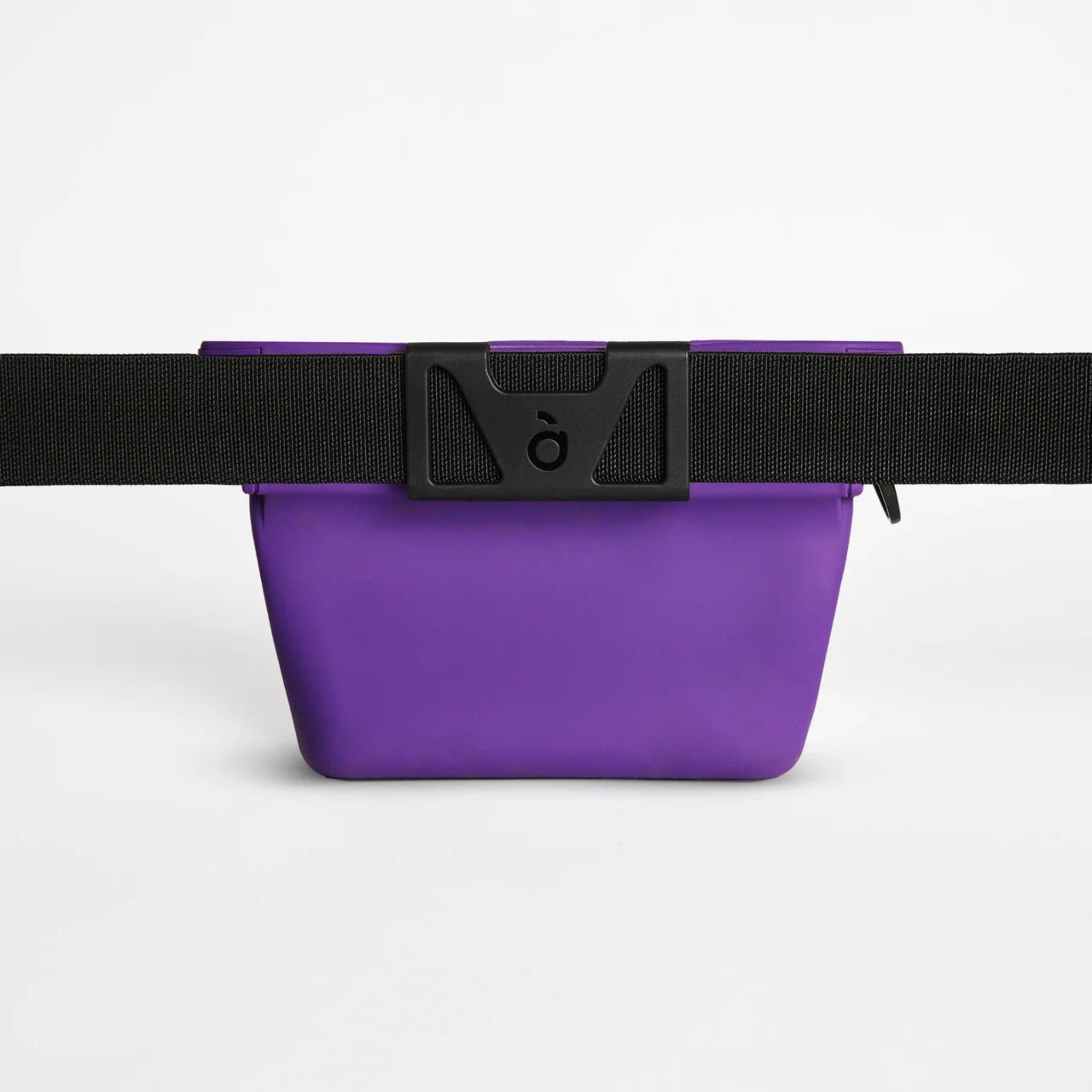Back of the VoilaPets Ultimate Treat Pouch The Standard in Aubergine with adjustable belt