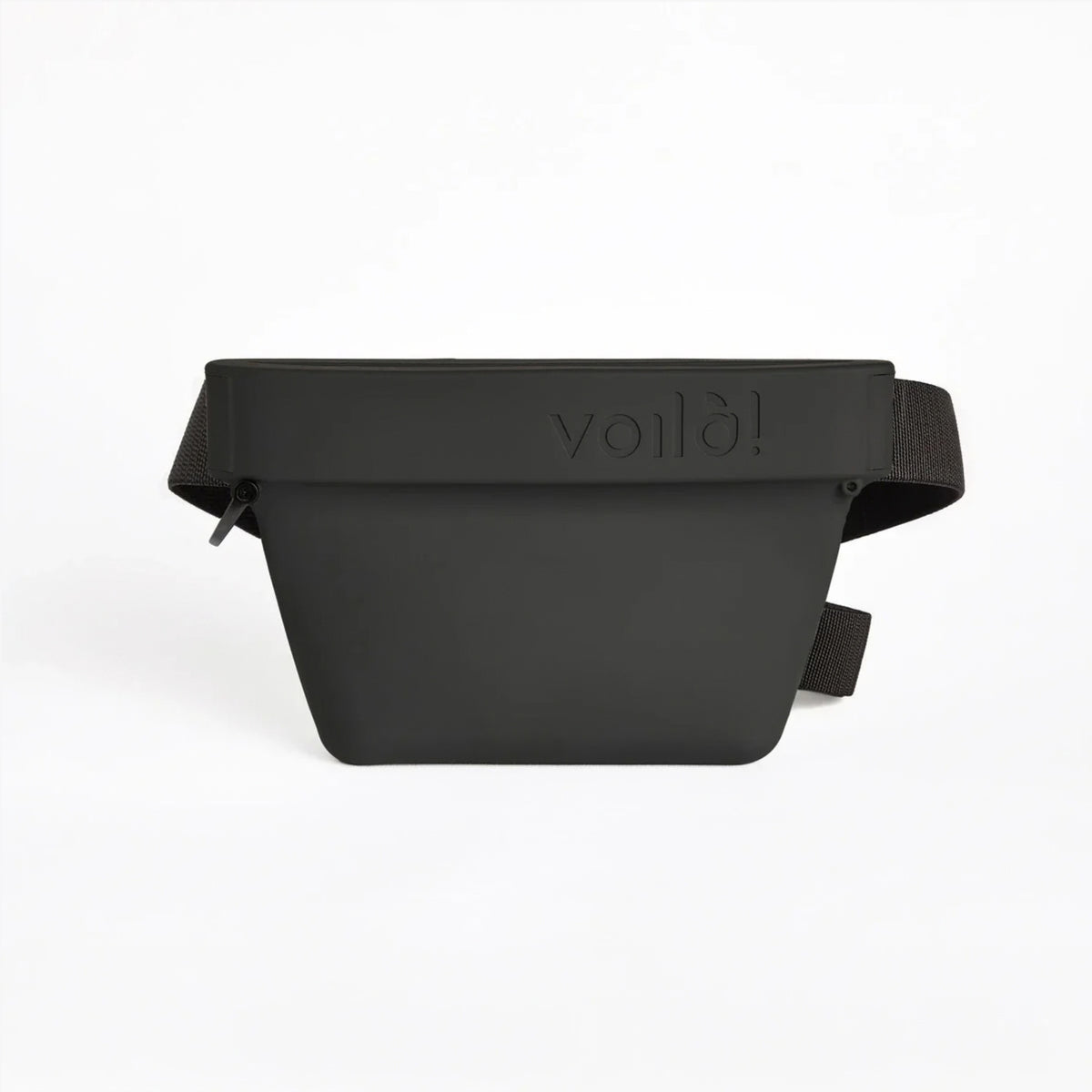 Voilà Pets Mini Ultimate dog treat pouch in Charcoal with black belt, front view