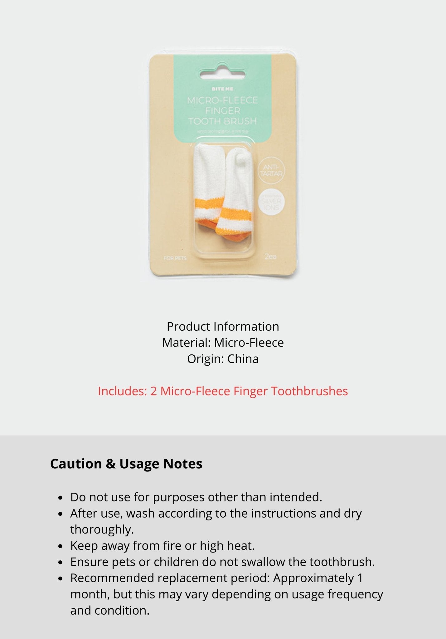 Dog Toothbrush - Microfleece Finger - Bite Me - La Maison Mou