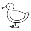Simple line drawing of a duck