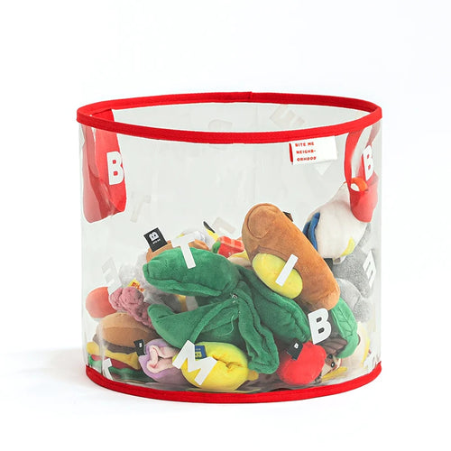 Dog Toy Basket - Clear Red