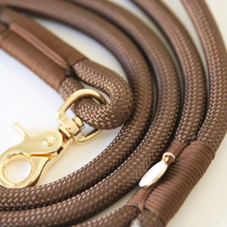 Dark Brown - Braided Rope Leash For Dogs