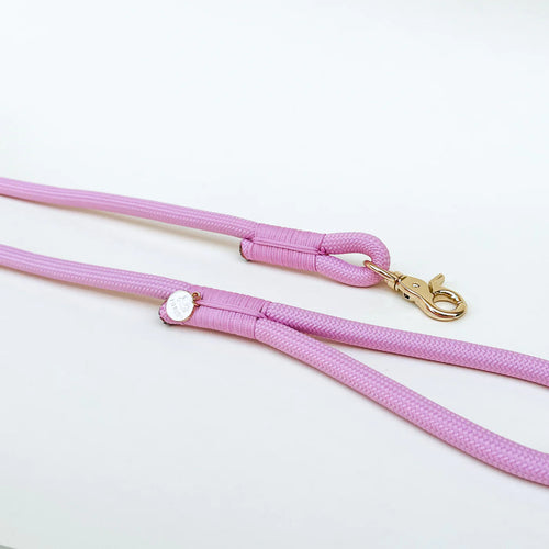 Laisse Corde Tressée Rose Pastel Pour Chien