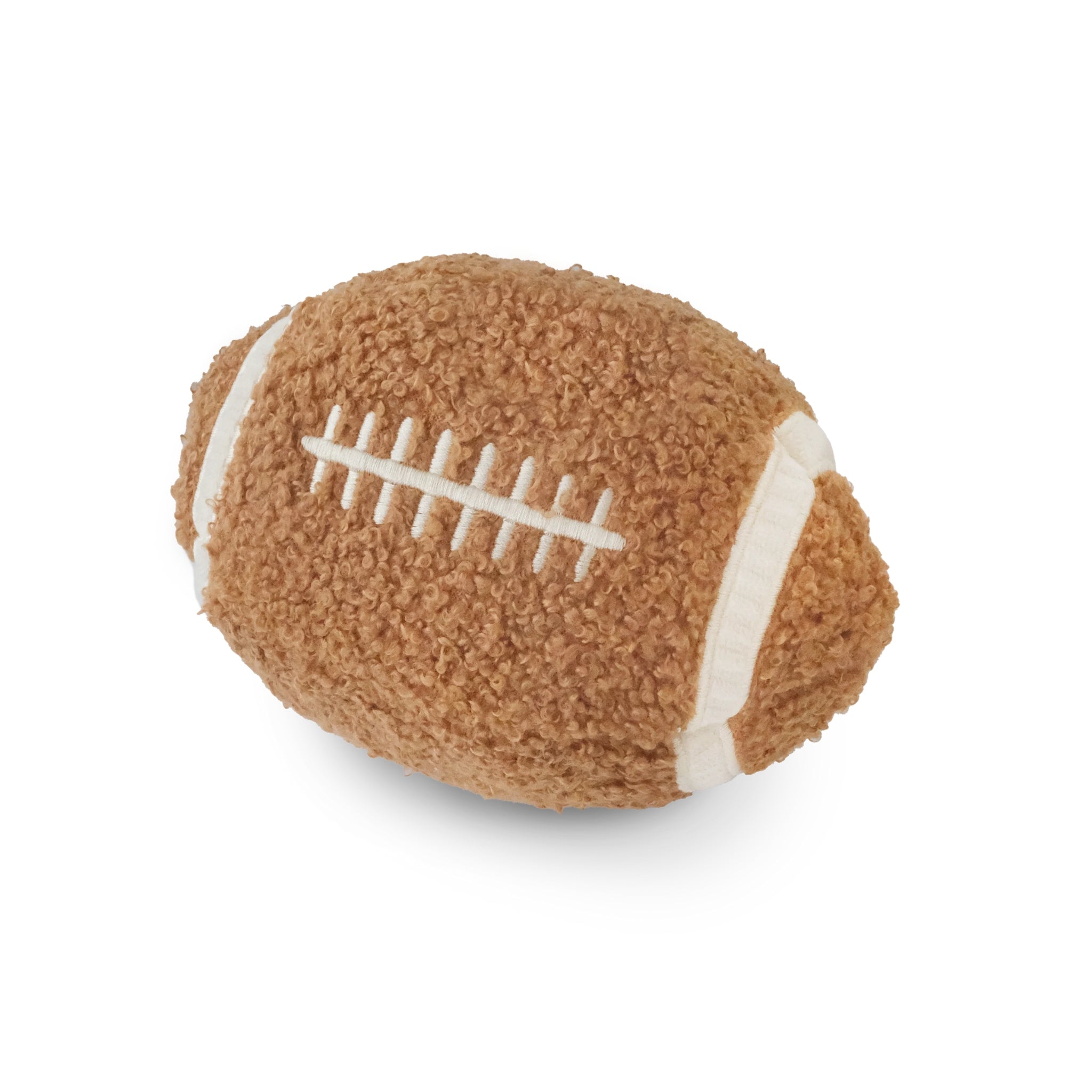 Lambwolf Collective Football plush dog toy with soft textured bouclé exterior