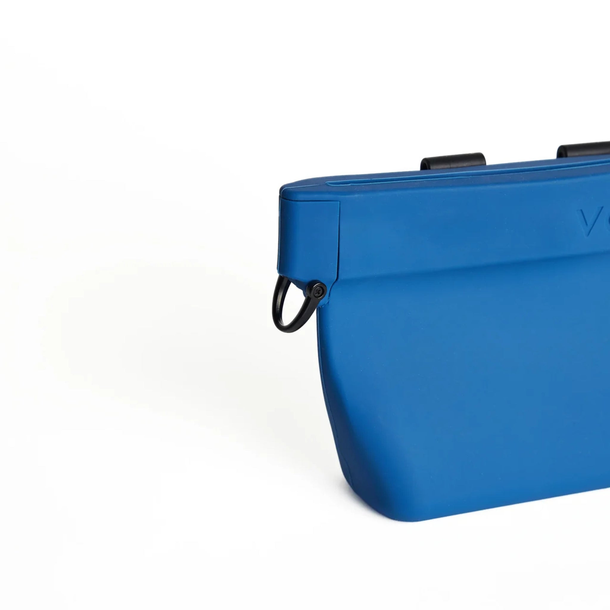 Close-up of the attachment D-ring on the VoilaPets Ultimate Treat Pouch in Cobalt