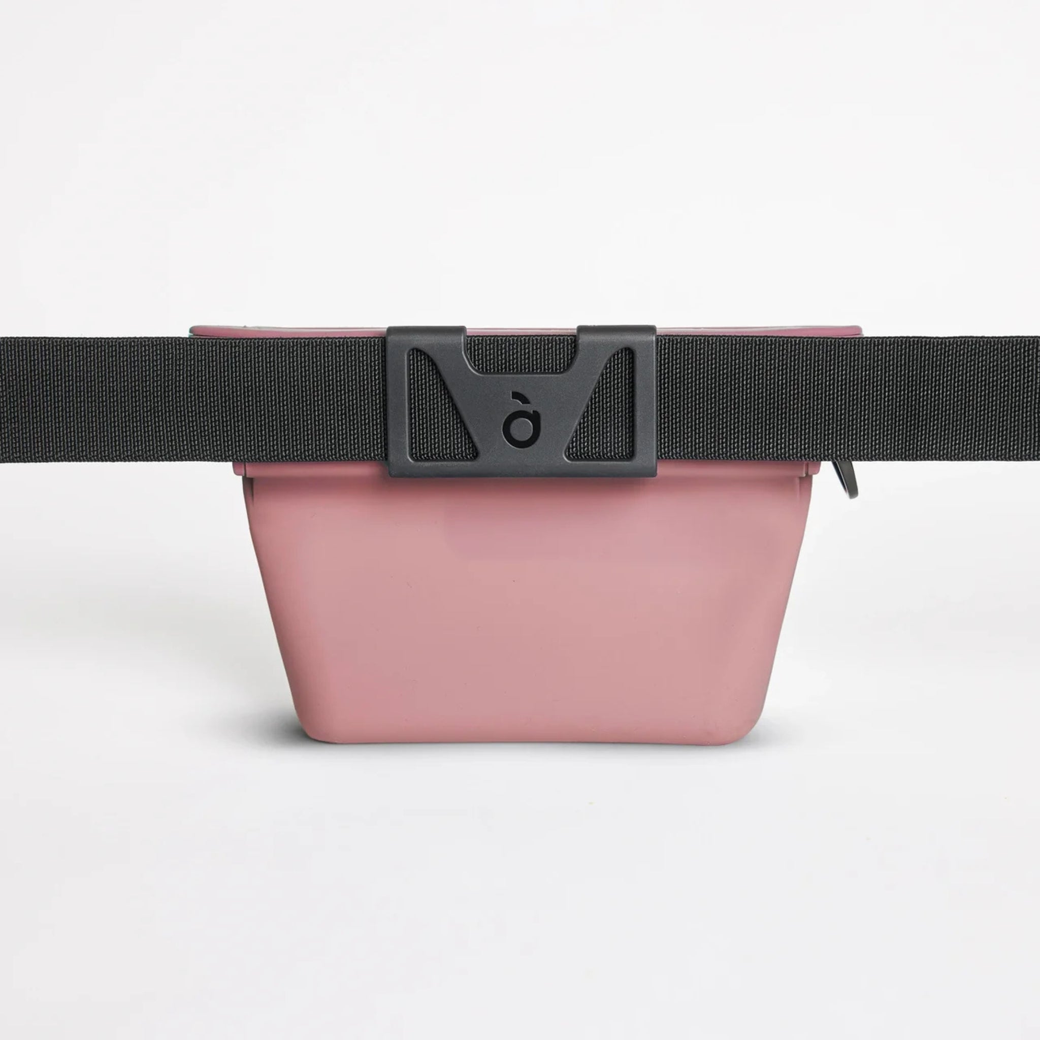 Back of the VoilaPets Ultimate Treat Pouch The Standard in Dusty Rose with belt attachment
