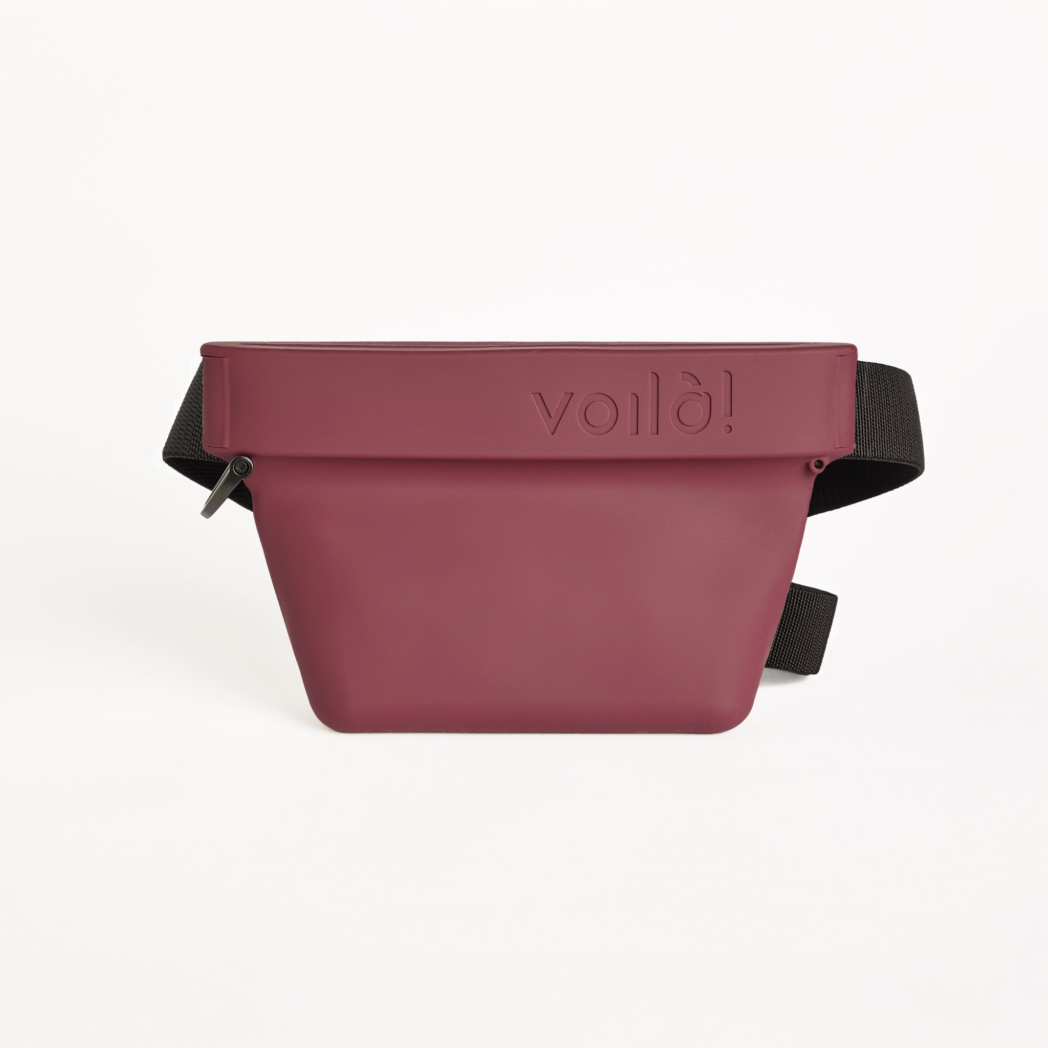 Voila Pets Mini Ultimate Treat Pouch in maroon with adjustable black strap