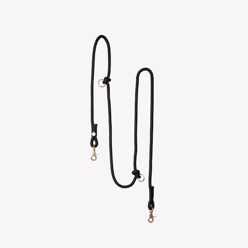 Dog Leash - Hands Free Braided Rope Black