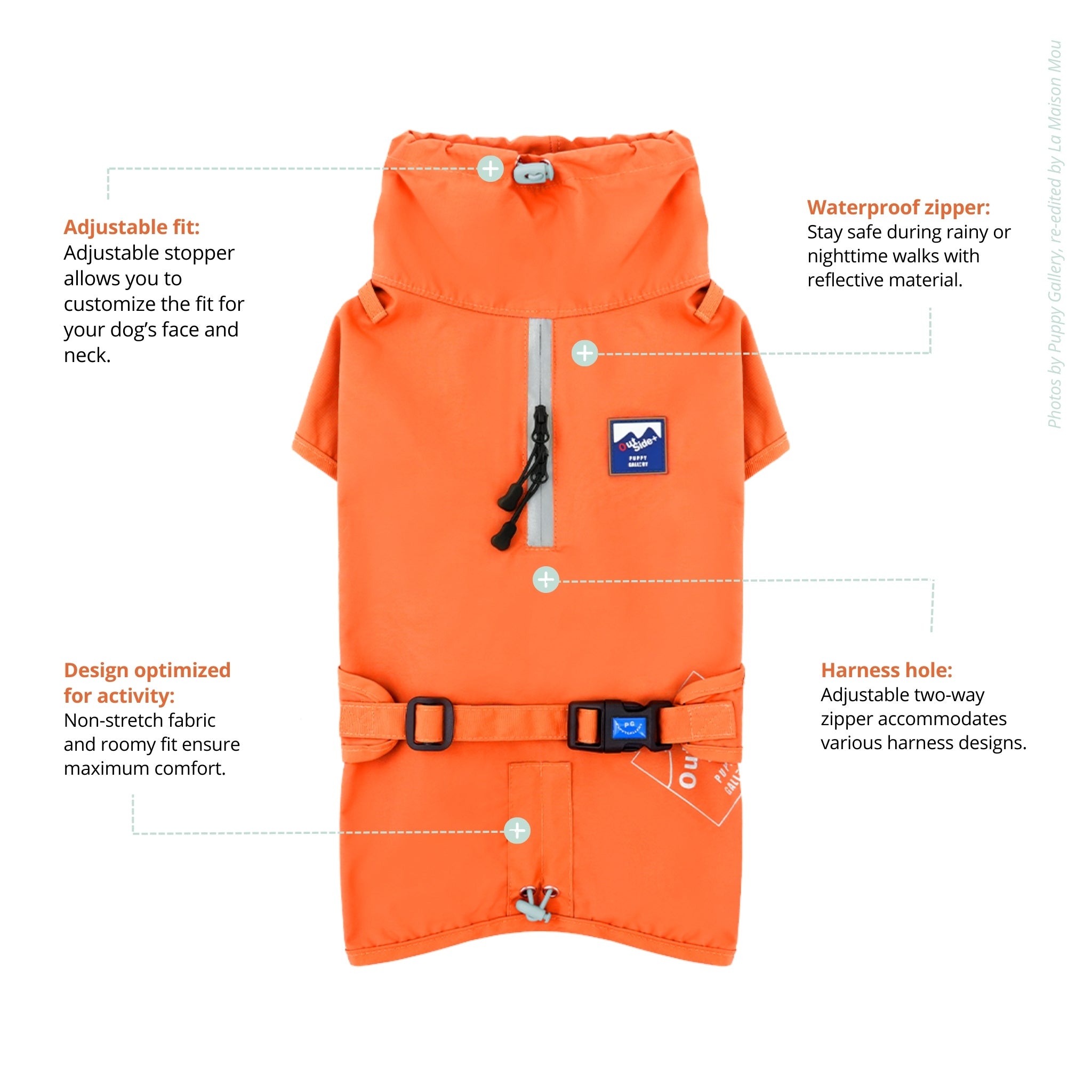 Dog Raincoat – All Weather Water Shield Poncho - Puppy Gallery - La Maison Mou