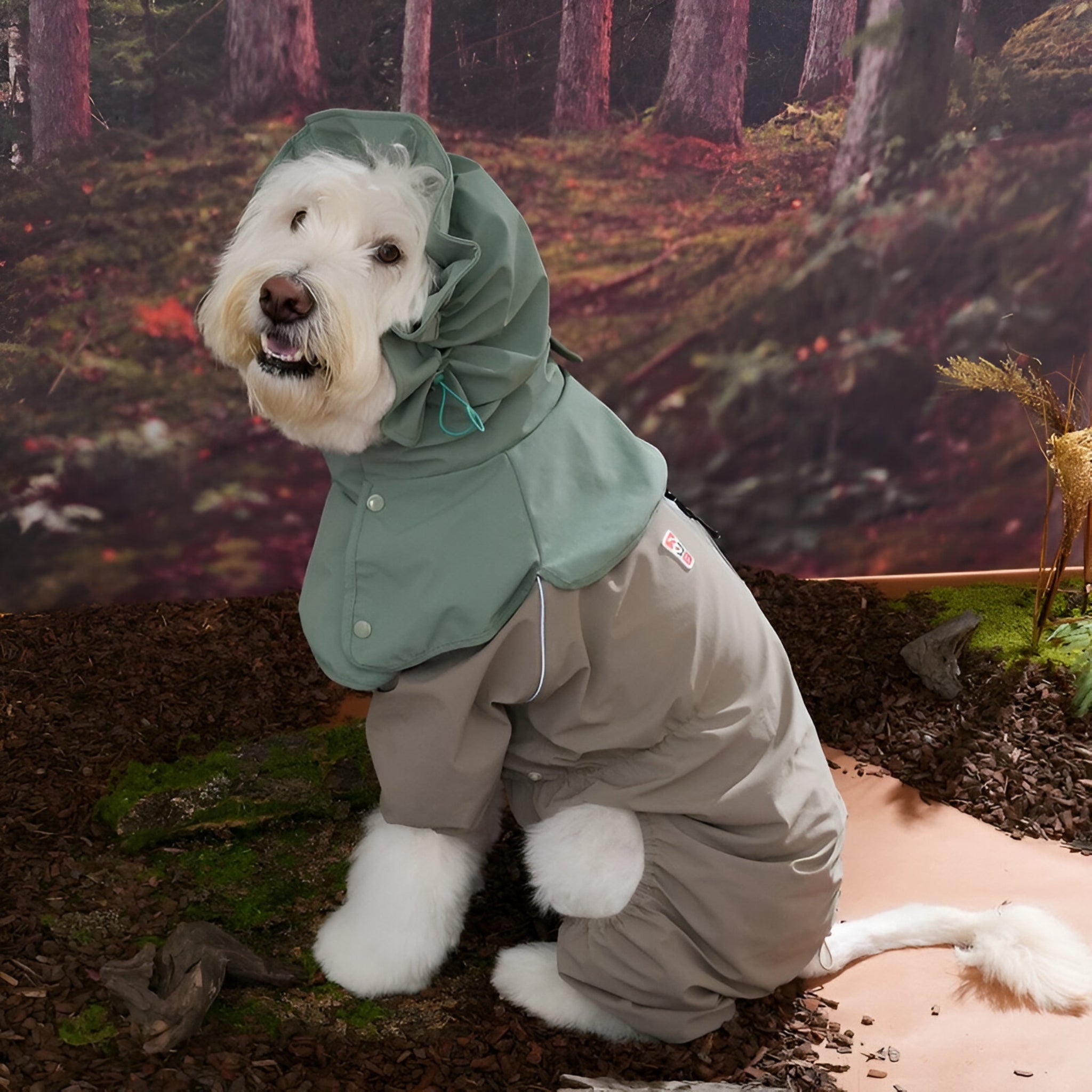 Dog Rainsnood – Waterproof Go Pro Khaki - Puppy Gallery - La Maison Mou