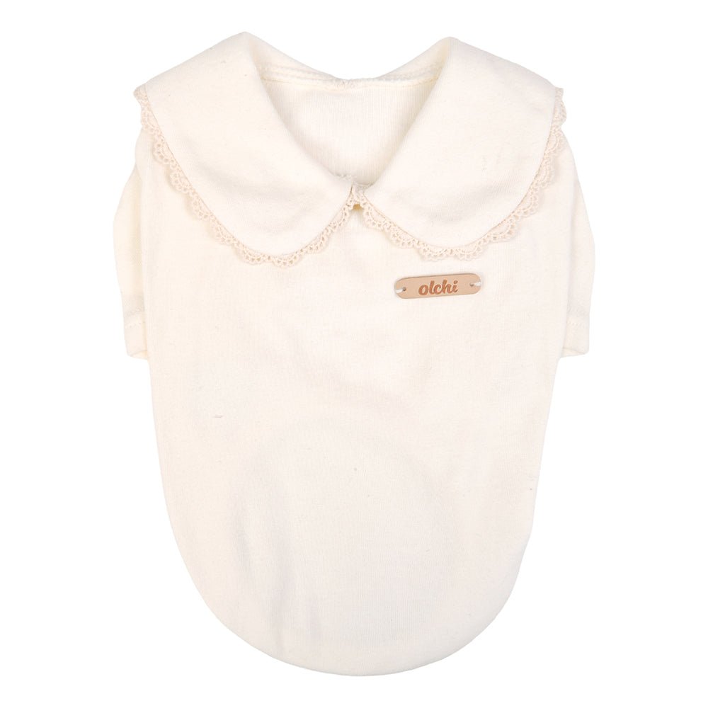Dog Shirt - Long - Sleeve Lacy OAVA Ivory - Olchi - La Maison Mou