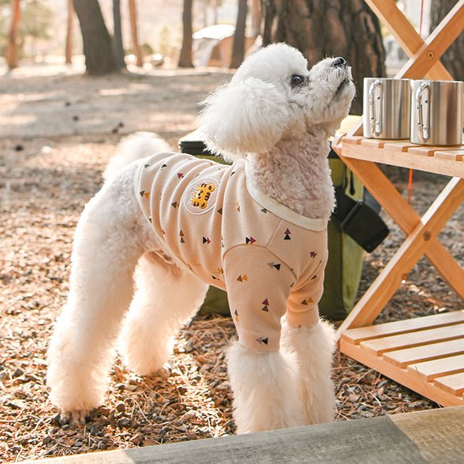 Dog Shirt - Long - Sleeve Tiger OAWA Beige - Olchi - La Maison Mou
