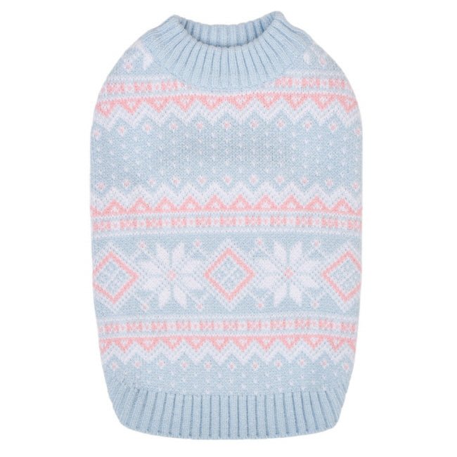 Dog Shirt - Nordic Pattern Knit Blue Sky - Olchi - La Maison Mou