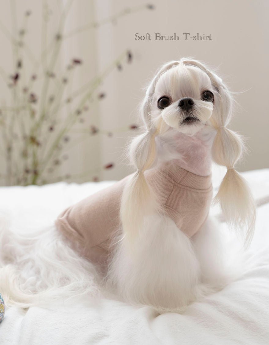 Dog Sweater - Sleeveless Soft Brush Dark Beige - Opaaap - La Maison Mou