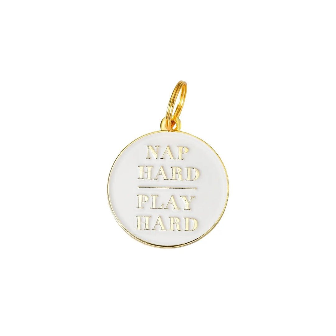 Dog Tag - Nap Hard Play Hard - Two Tails - La Maison Mou