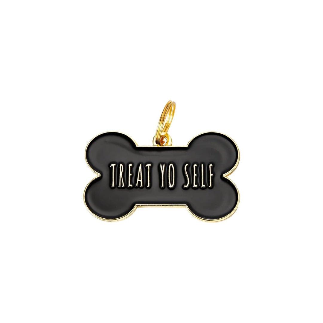 Dog Tag - Treat Yo Self Black - Two Tails - La Maison Mou