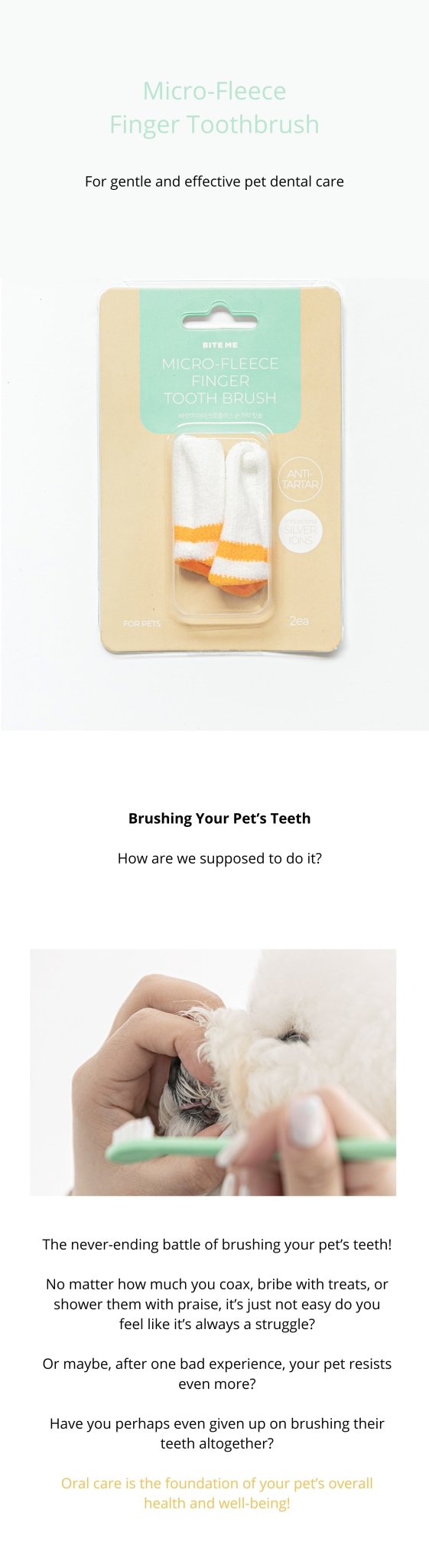 Dog Toothbrush - Microfleece Finger - Bite Me - La Maison Mou
