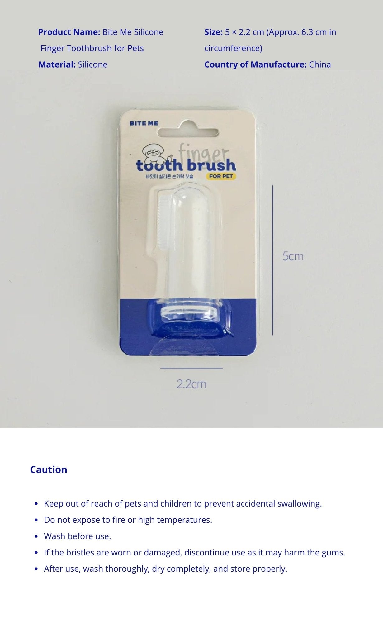 Dog Toothbrush - Silicone Finger - Bite Me - La Maison Mou