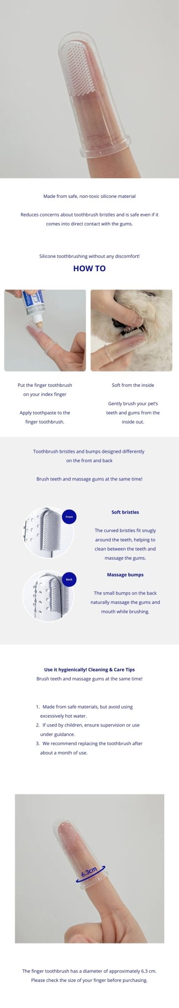Dog Toothbrush - Silicone Finger - Bite Me - La Maison Mou