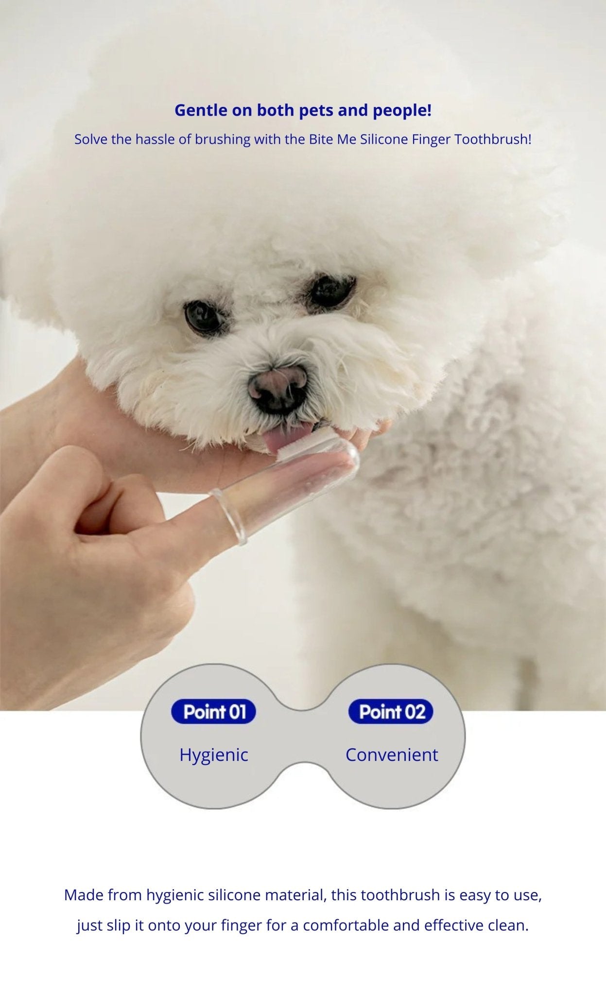 Dog Toothbrush - Silicone Finger - Bite Me - La Maison Mou