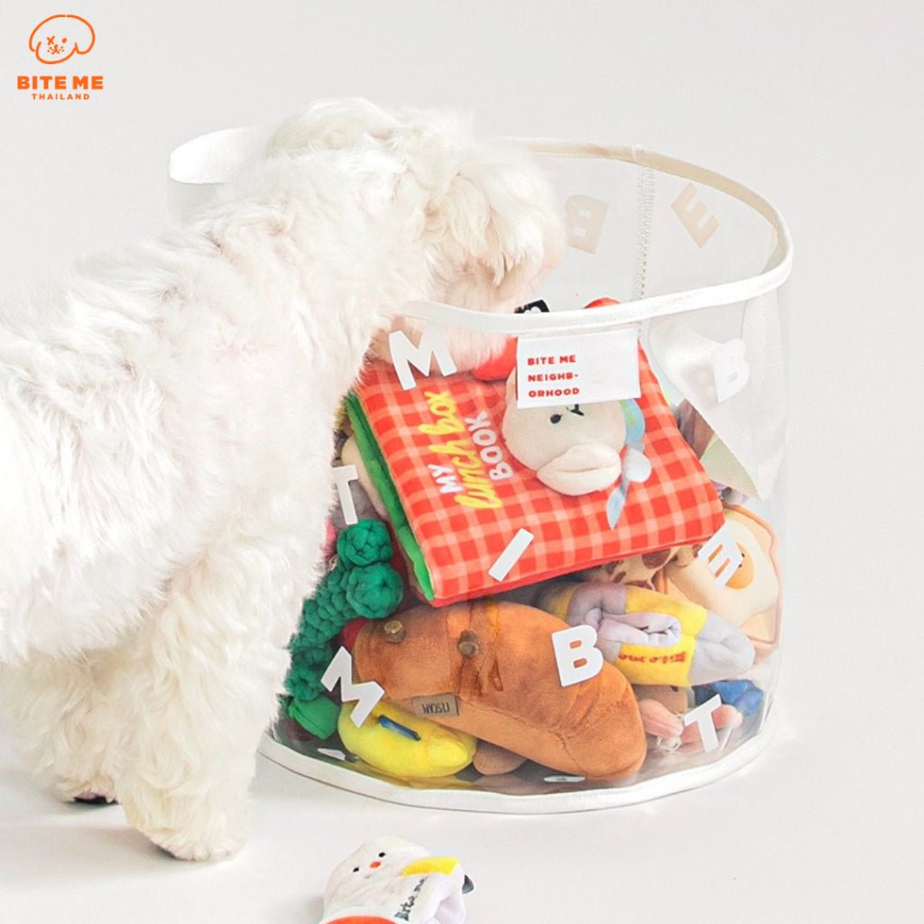 Dog Toy Basket - Clear White - Bite Me - La Maison Mou