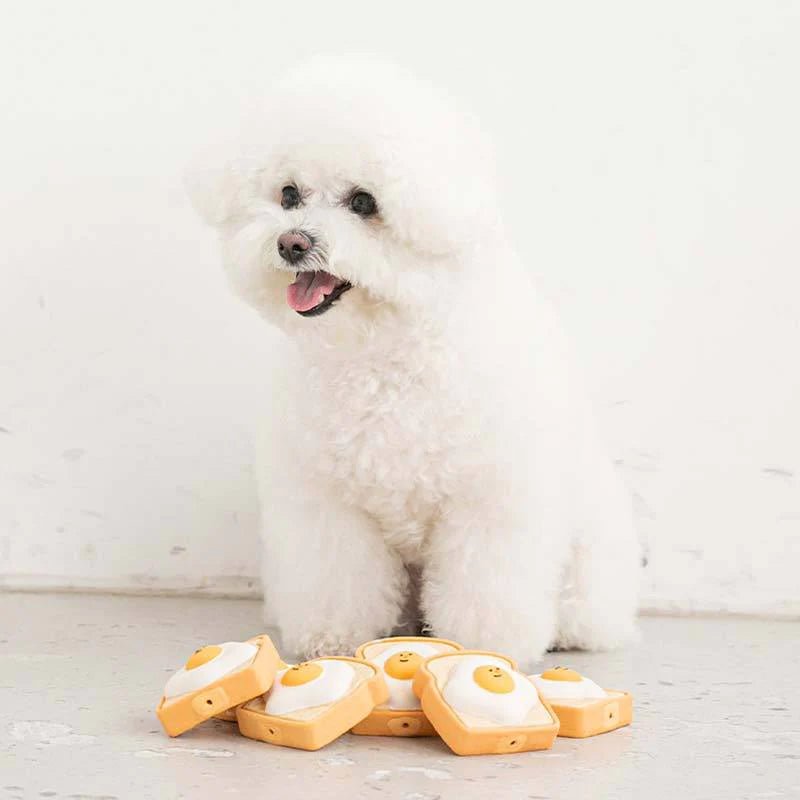 Dog Toy - Latex Egg Toast - Bite Me - La Maison Mou