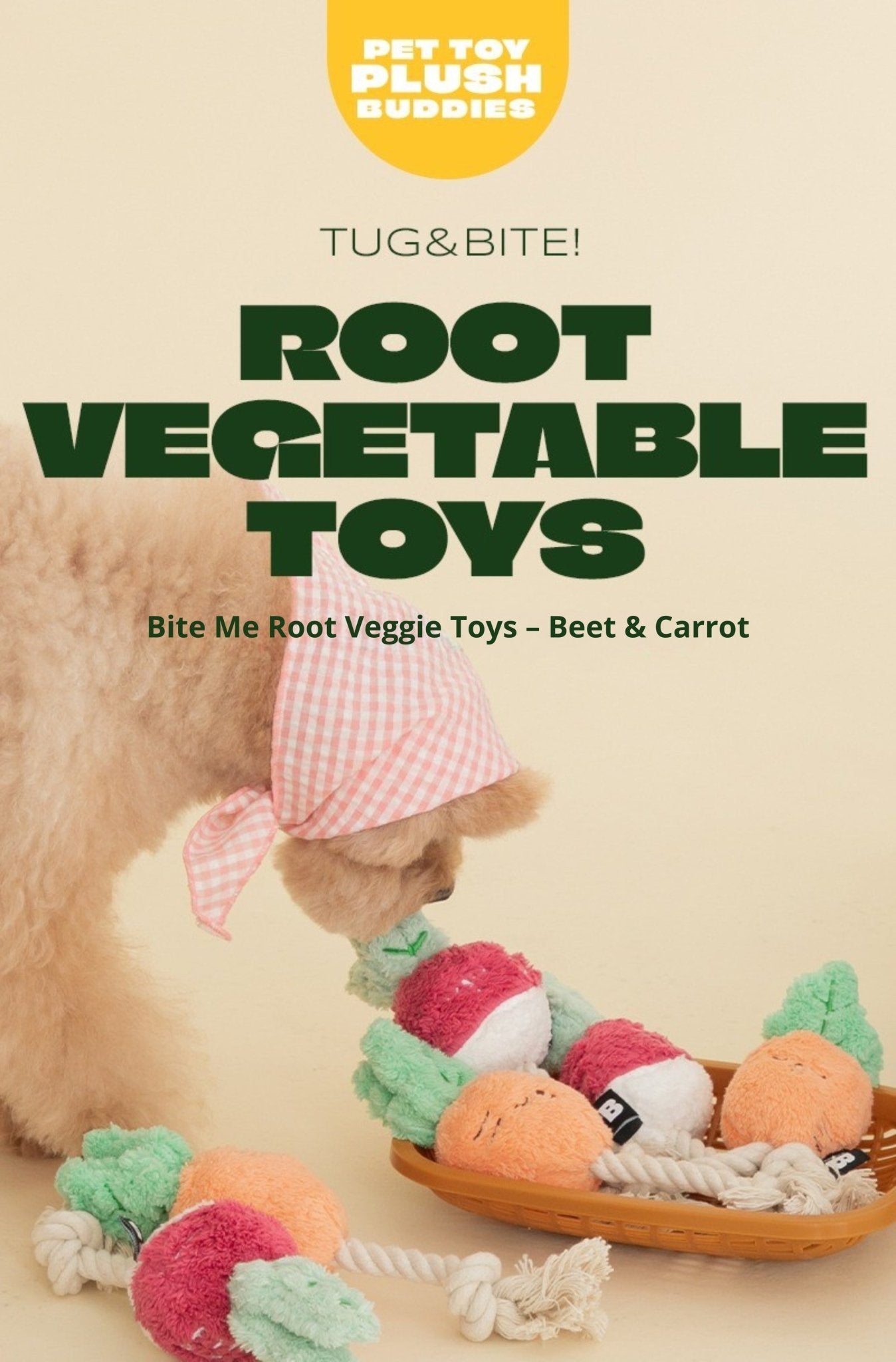 Dog Toy - Root Vegetables Carrot or Beet - Bite Me - La Maison Mou