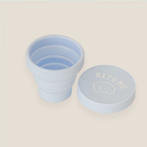 Dog Travel Cup - Mini Silicone Pastel Sky Blue - Bite Me - La Maison Mou