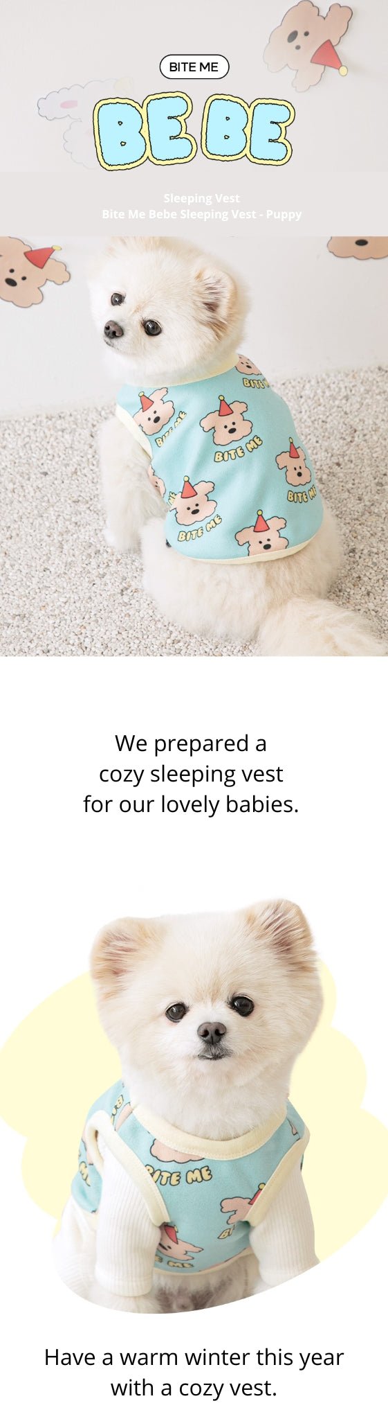 Dog Vest - Sleeping Bebe Puppy - Bite Me - La Maison Mou