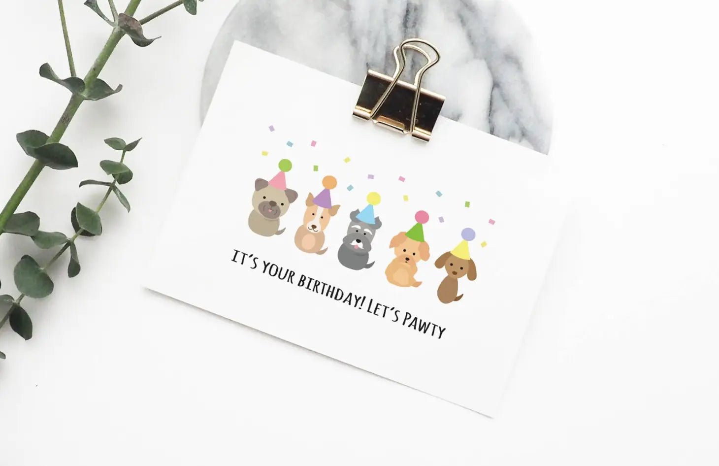 Greeting Card - It's Your Birthday! Let's Pawty - Tickle Me Lavender - La Maison Mou