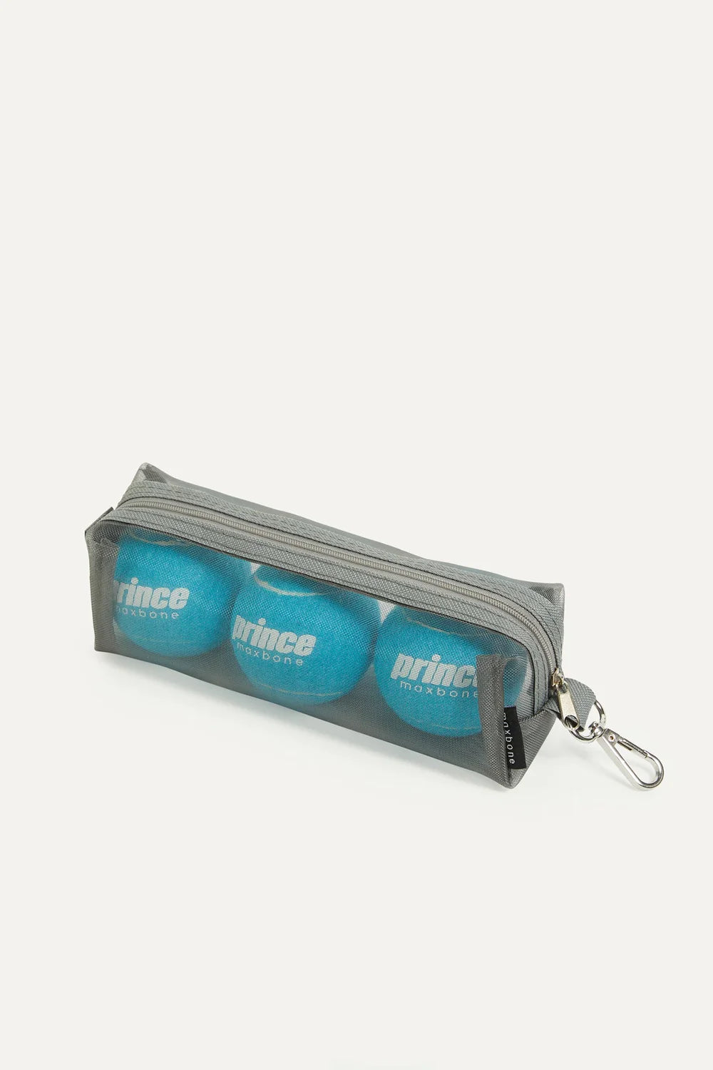 Maxbone x Prince tennis ball trio for dogs in mesh zip pouch with carabiner