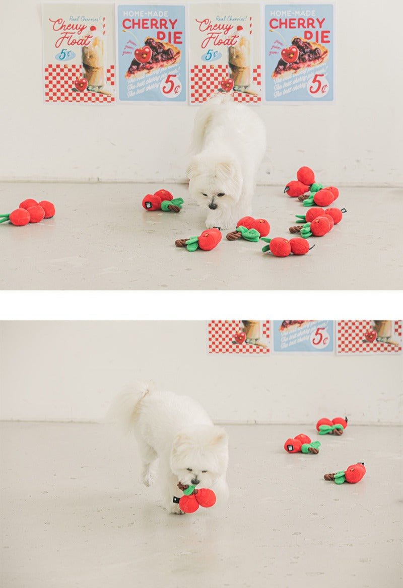 Nosework Dog Toy - Cherry Tug - Bite Me - La Maison Mou